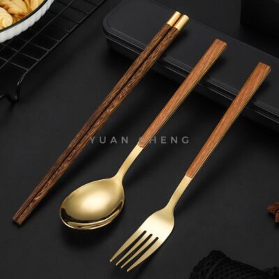 40020 木質餐具三件套